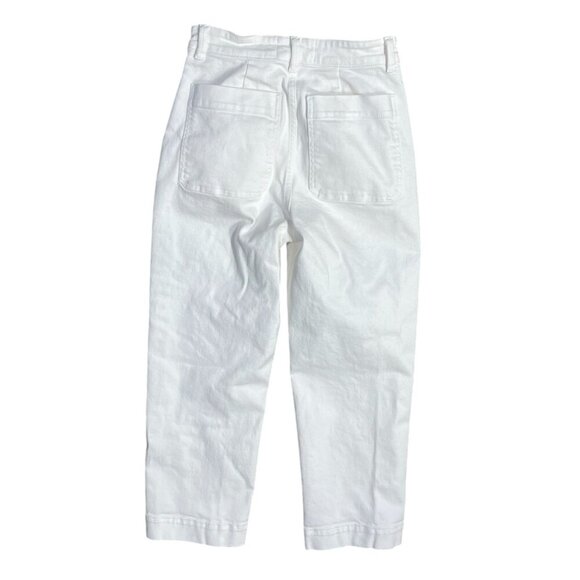 Everlane White Jeans STAIN Women's Straight Cropped Short Size 0 (READ) - Picture 2 of 7